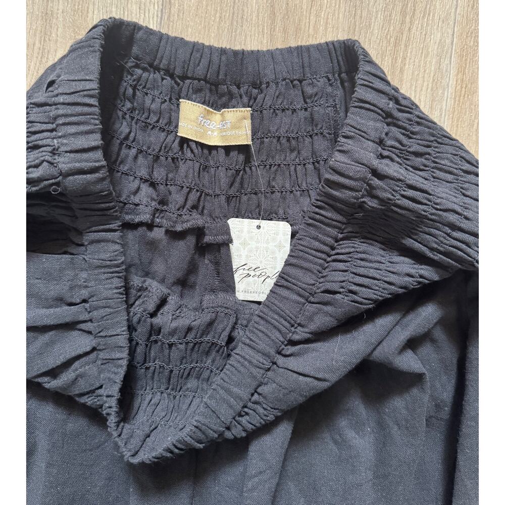 NWT Free People Rising Sun Pants- Smocked Elastic Waist Wide Leg - Size M - Picture 9 of 10
